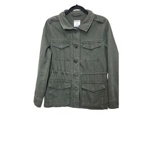 Old Navy Women's S/P Olive Green Utility Jacket Outdoor Old Money Adjustable Wai